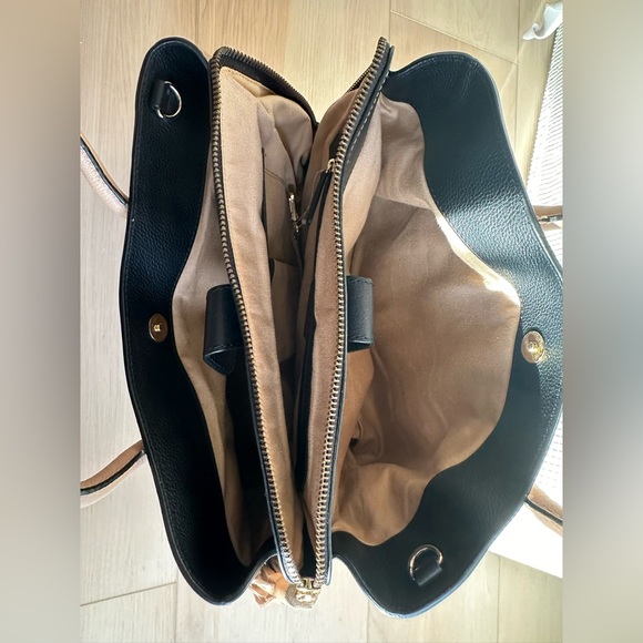 NWOT Aubrey London Forsythe lambskin satchel with detachable crossbody strap - Picture 12 of 14